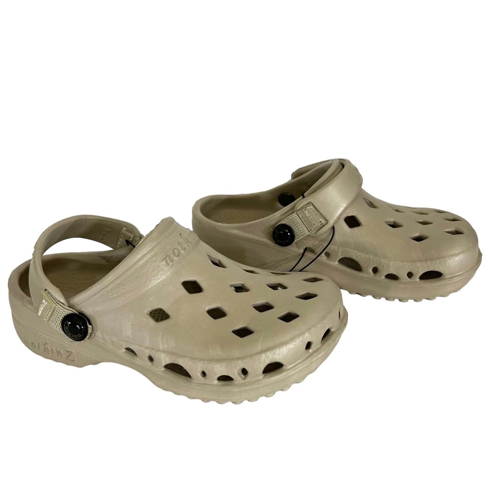 NothinZ Youth Clogs Light Tan Water Shoes Crocs Alternative Sling Back